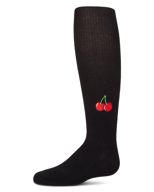 Back Cherry Cotton Tights : Color: Black
