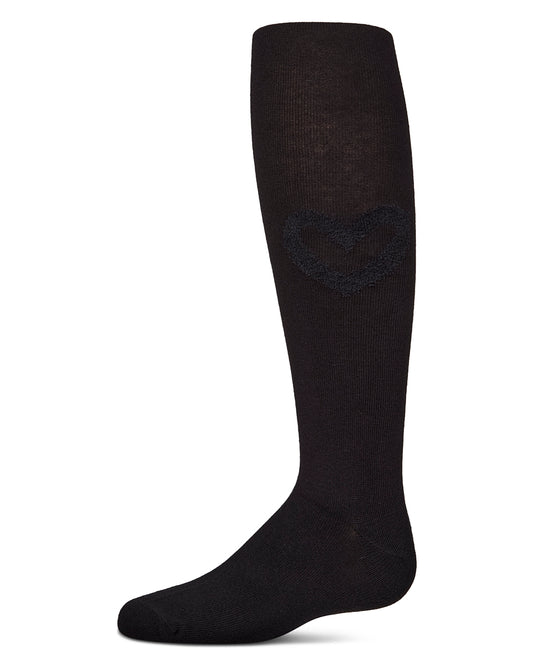 Terry Heart Cotton Tights : Color: Black