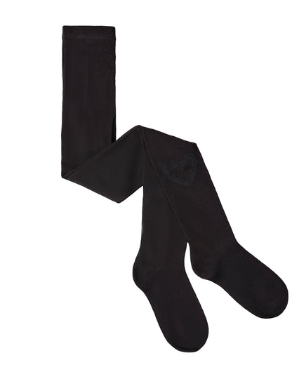 Terry Heart Cotton Tights : Color: Navy
