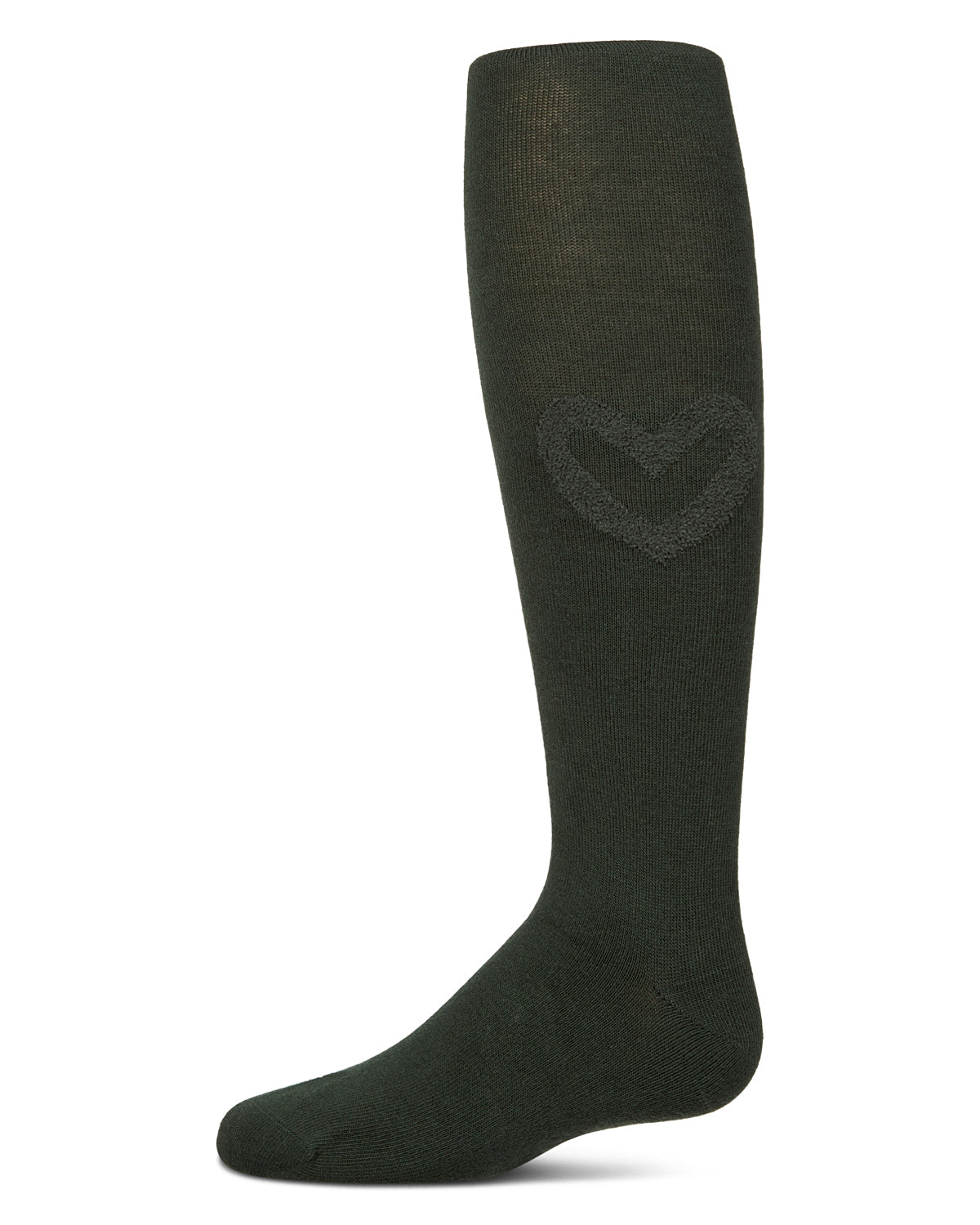 Terry Heart Cotton Tights : Color: Hunter Green