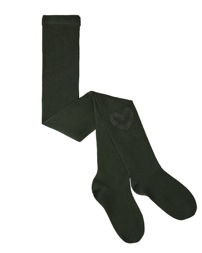 Terry Heart Cotton Tights : Color: Navy