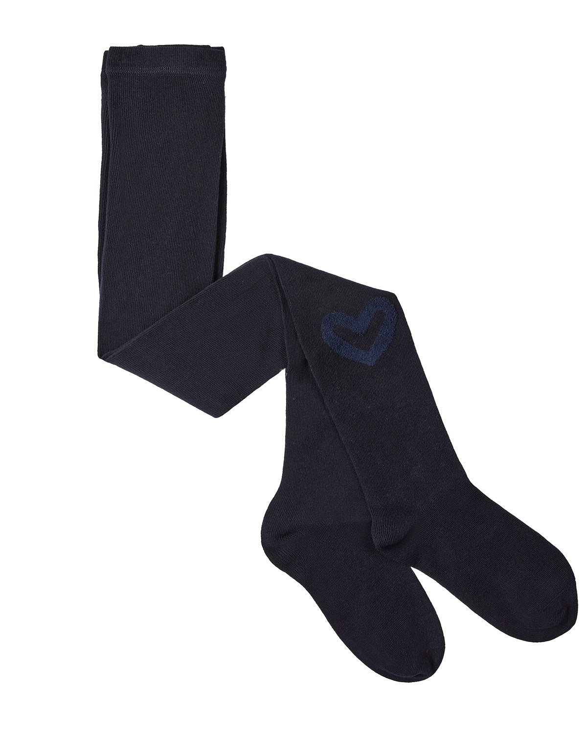 Terry Heart Cotton Tights : Color: Navy