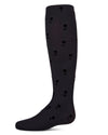 Girls Opaque Rose-Pattern Flocked Tights