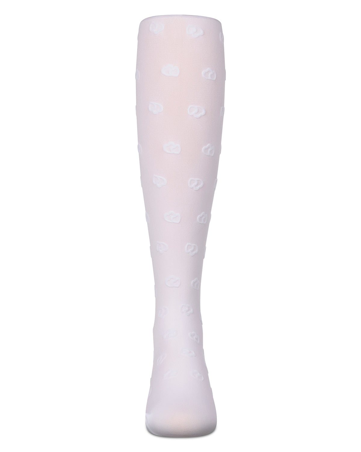 Girls Opaque "Overlapped Heart" Flocked Tights