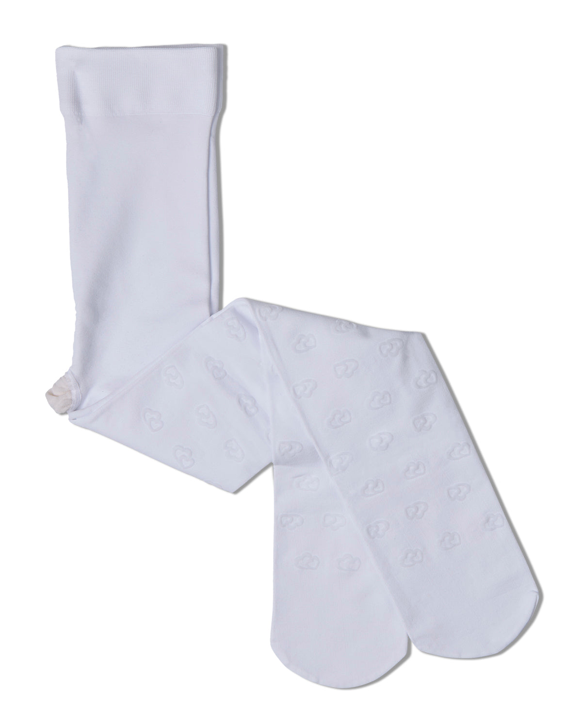 Girls Opaque "Overlapped Heart" Flocked Tights