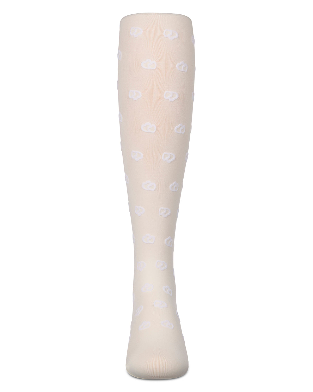 Girls Opaque "Overlapped Heart" Flocked Tights