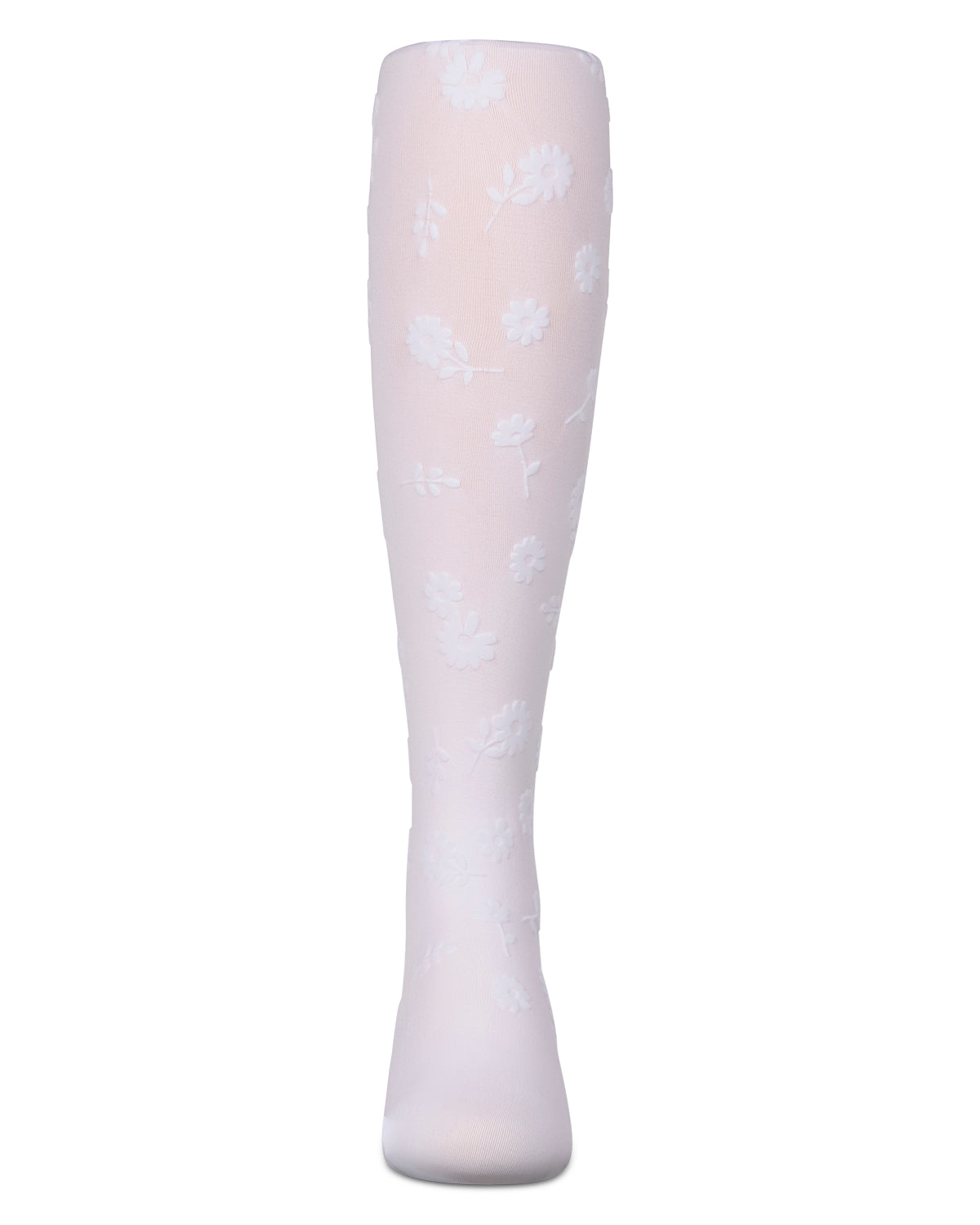 Girls Opaque "Flower Garden" Flocked Tights