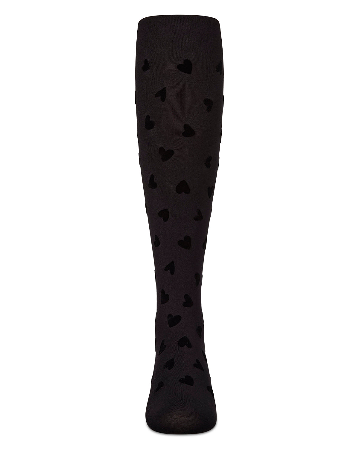 Girls "Heart To Heart" Flocked Opaque Fashion Tights