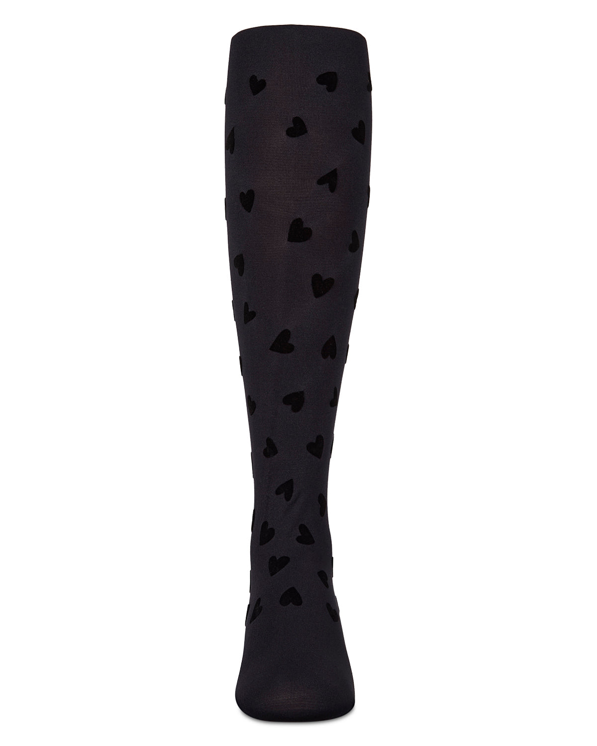 Girls "Heart To Heart" Flocked Opaque Fashion Tights