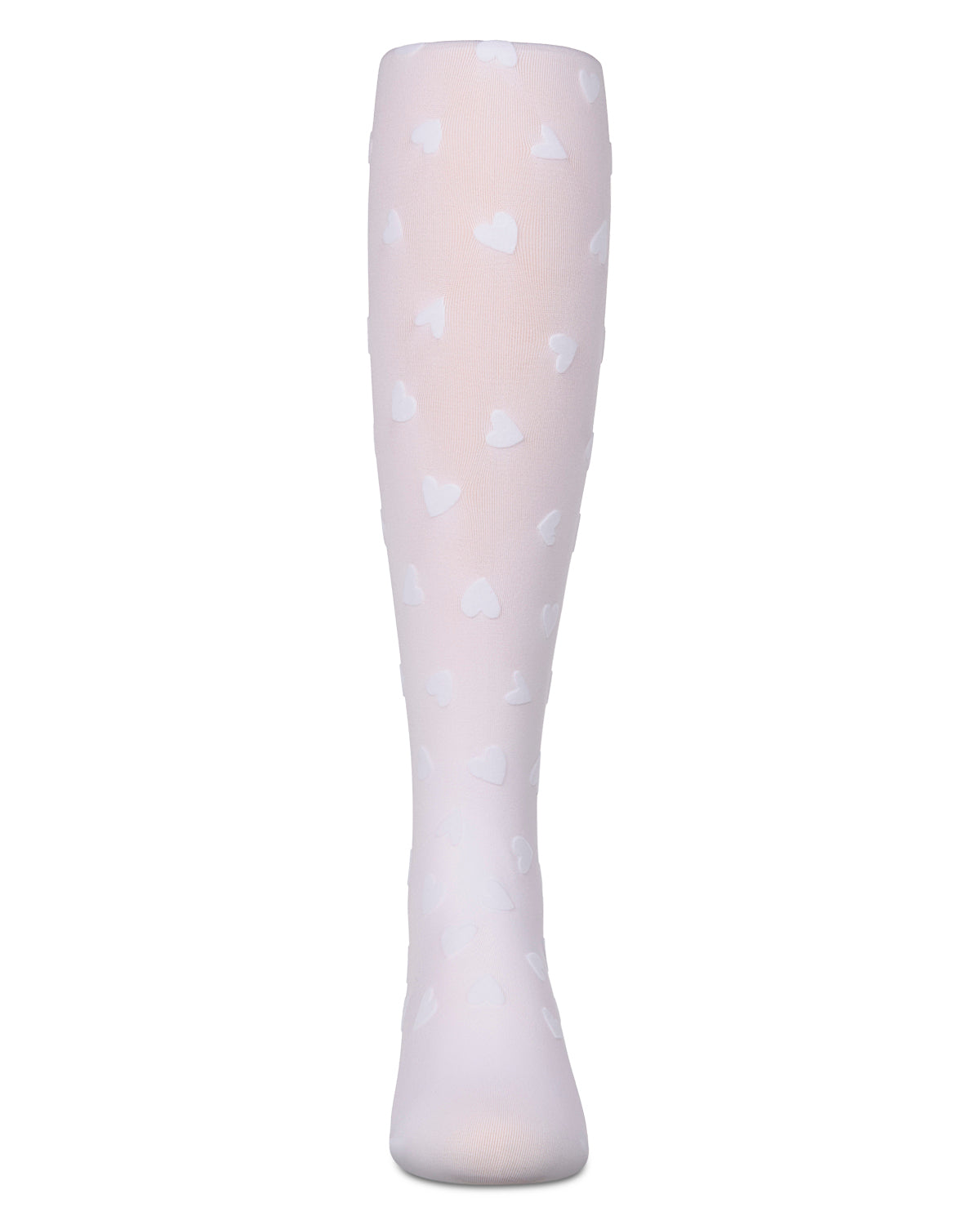 Girls "Heart To Heart" Flocked Opaque Fashion Tights