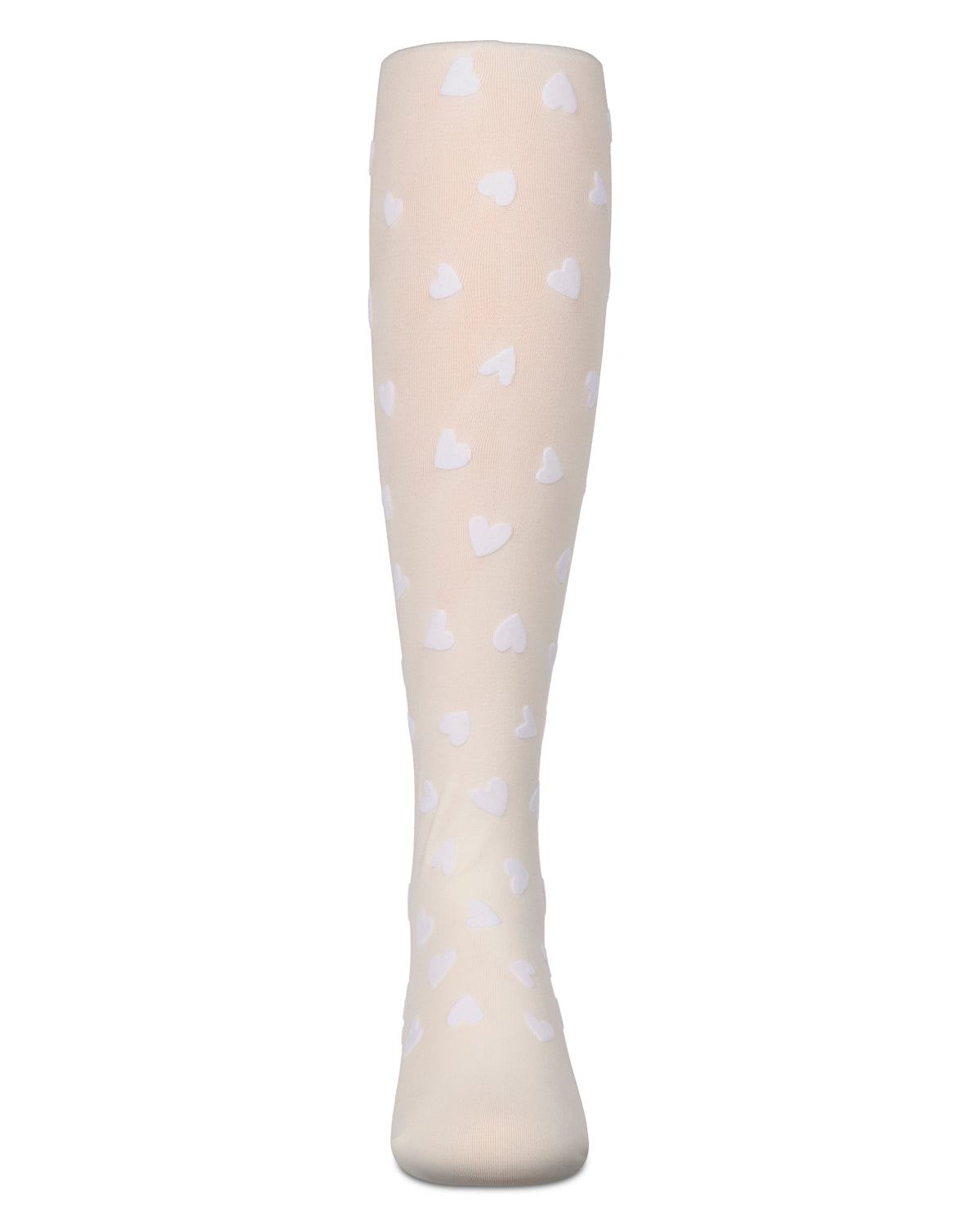 Girls "Heart To Heart" Flocked Opaque Fashion Tights