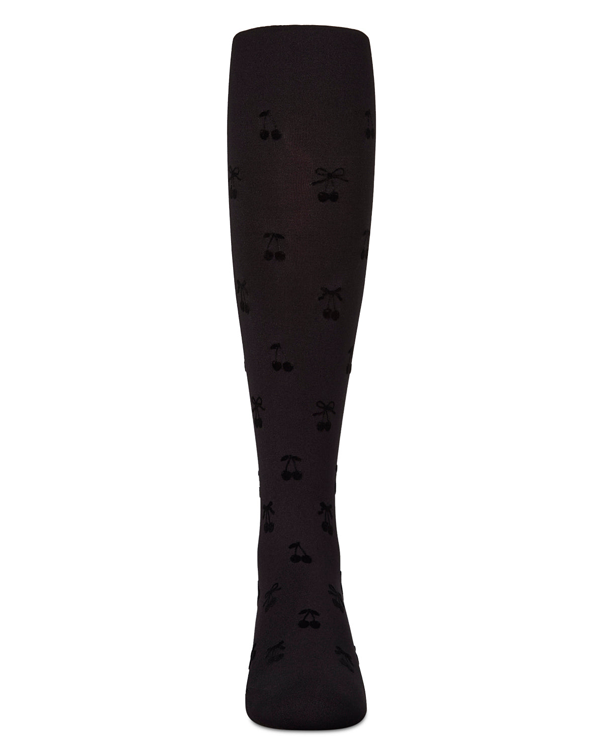 Cherry Flocked Opaque Tights : Color: Navy