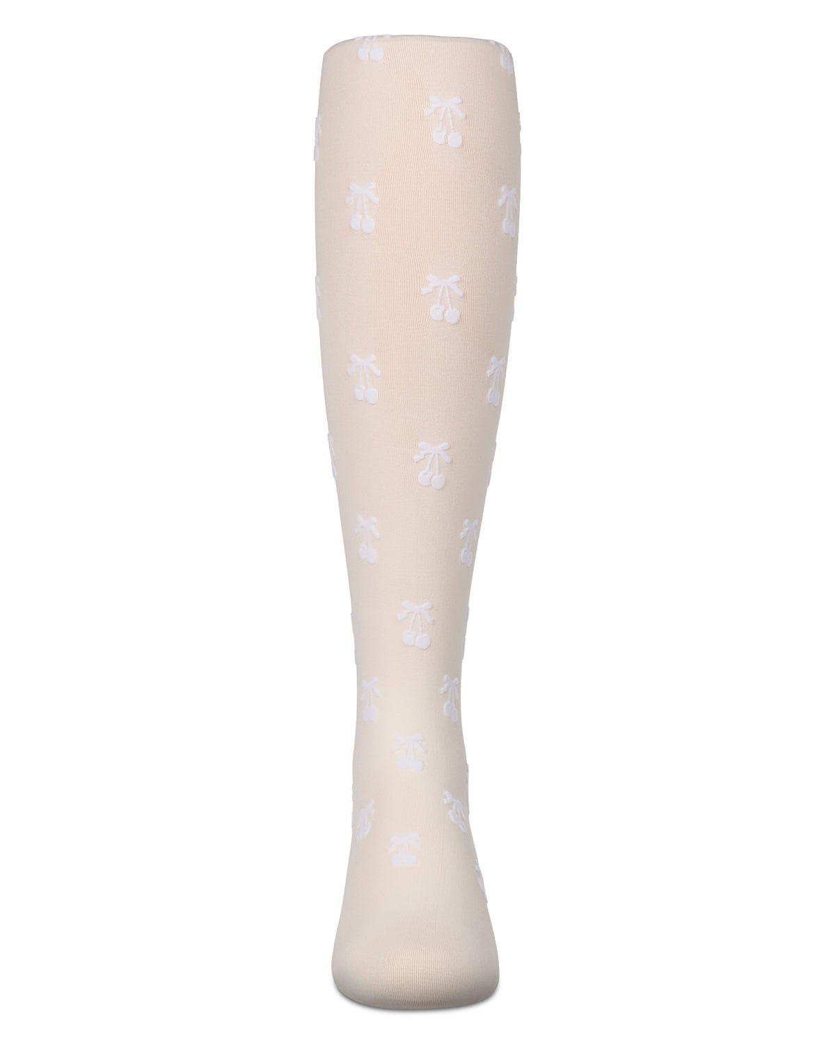 Cherry Flocked Opaque Tights : Color: Navy