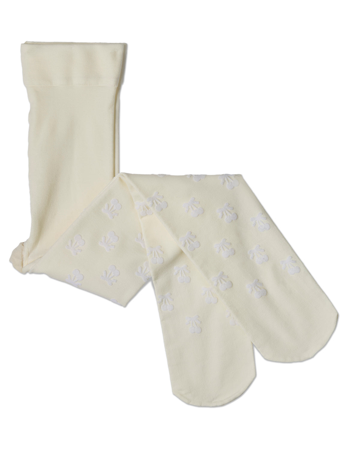 Cherry Flocked Opaque Tights : Color: Navy