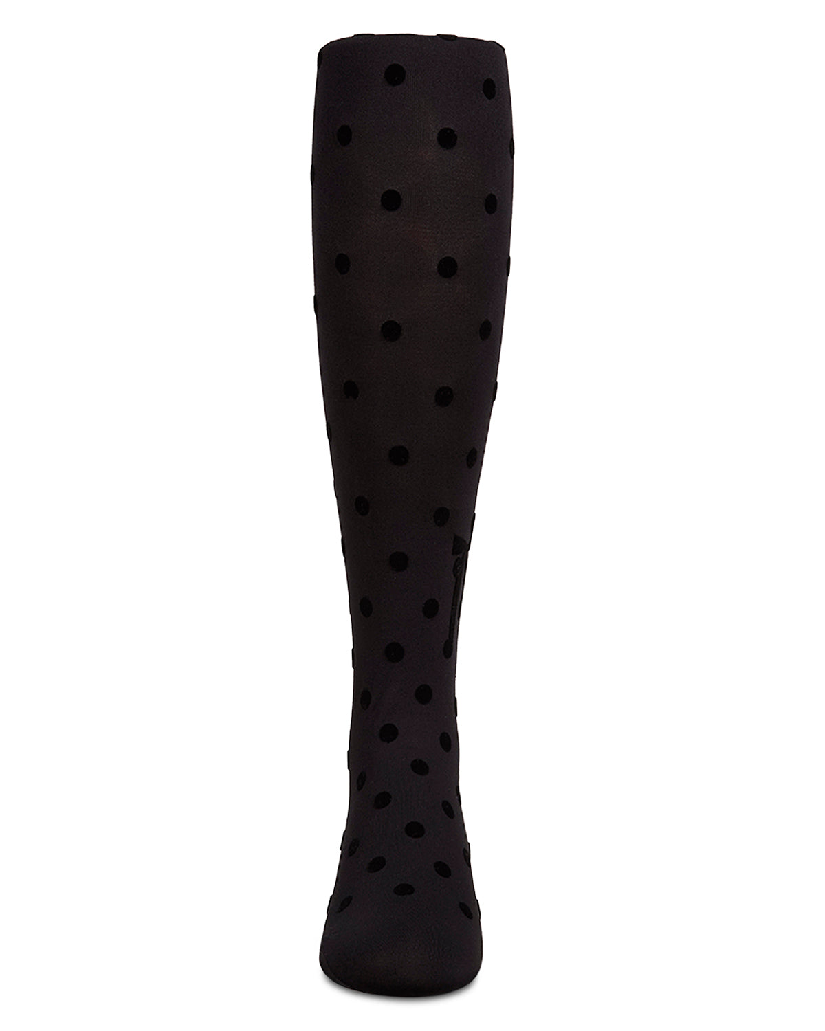 Polka Dot Bow Flocked Tights : Color: Black