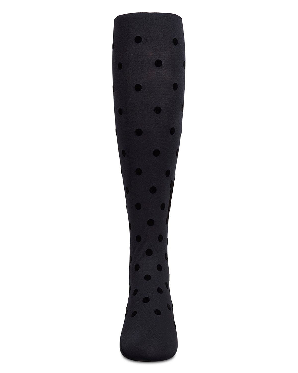 Polka Dot Bow Flocked Tights : Color: Black