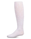 Girls Opaque Polka Dot Bow-Trimmed Flocked Tights