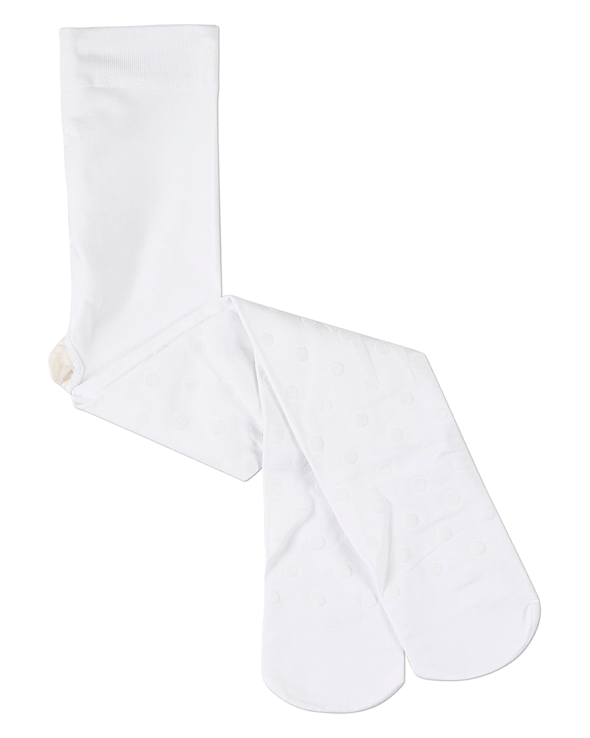 Girls Opaque Polka Dot Bow-Trimmed Flocked Tights