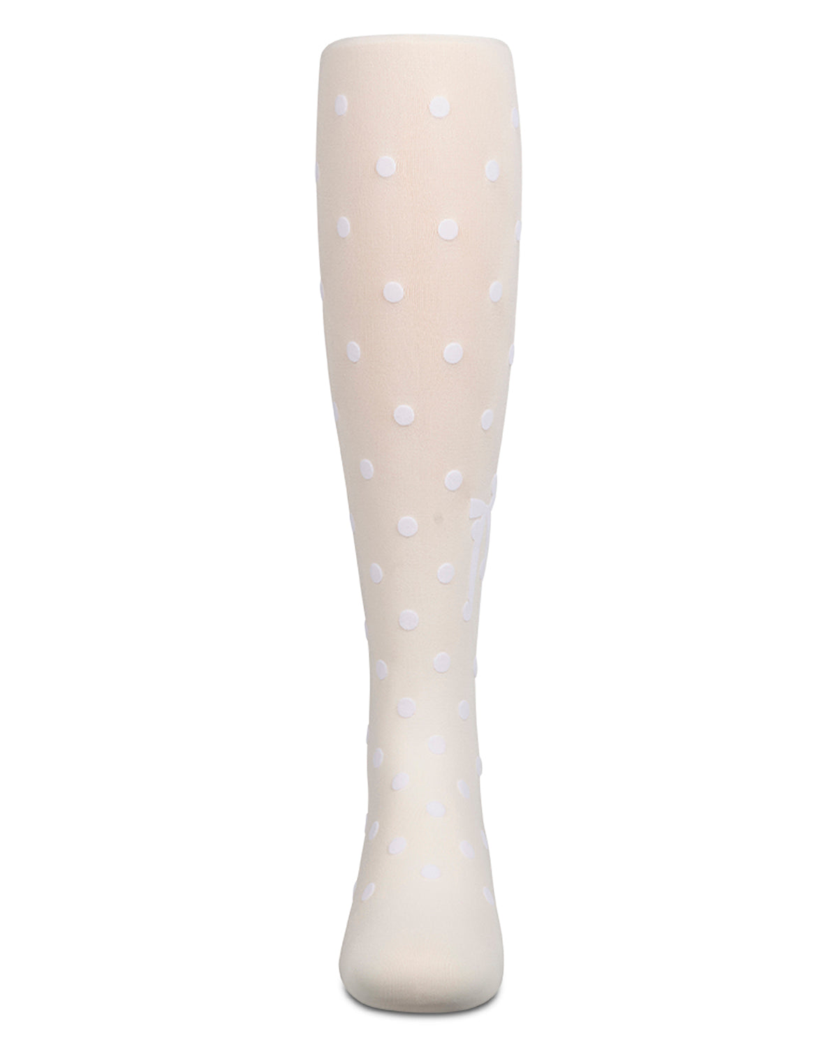 Polka Dot Bow Flocked Tights : Color: Black