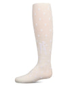 Polka Dot Bow Flocked Tights : Color: Winter White