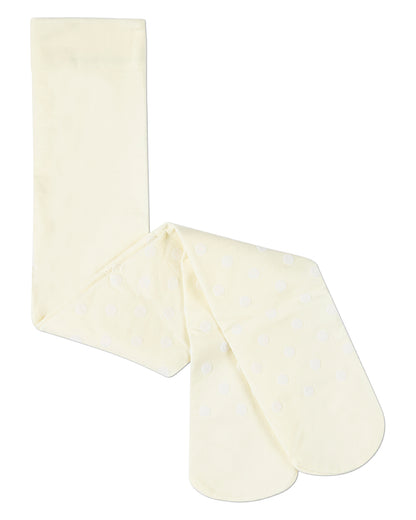 Polka Dot Bow Flocked Tights : Color: Black