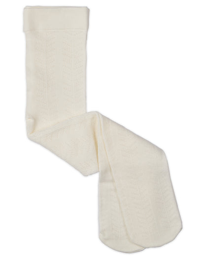 Girls Multi-Chevron Drop-Stitch Textured Cotton Blend Sweater Tights : Color: Black