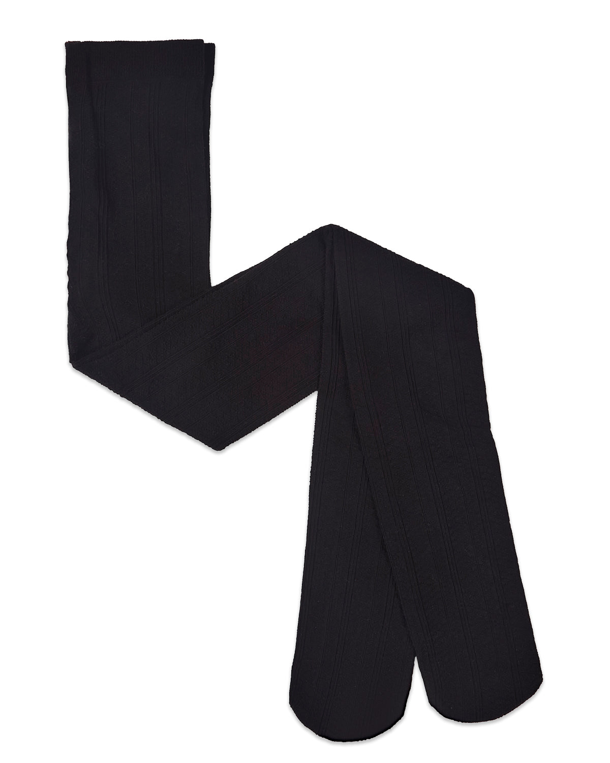 Girls Multi-Diamond Drop-Stitch Textured Cotton Rich Sweater Tights : Color: Black
