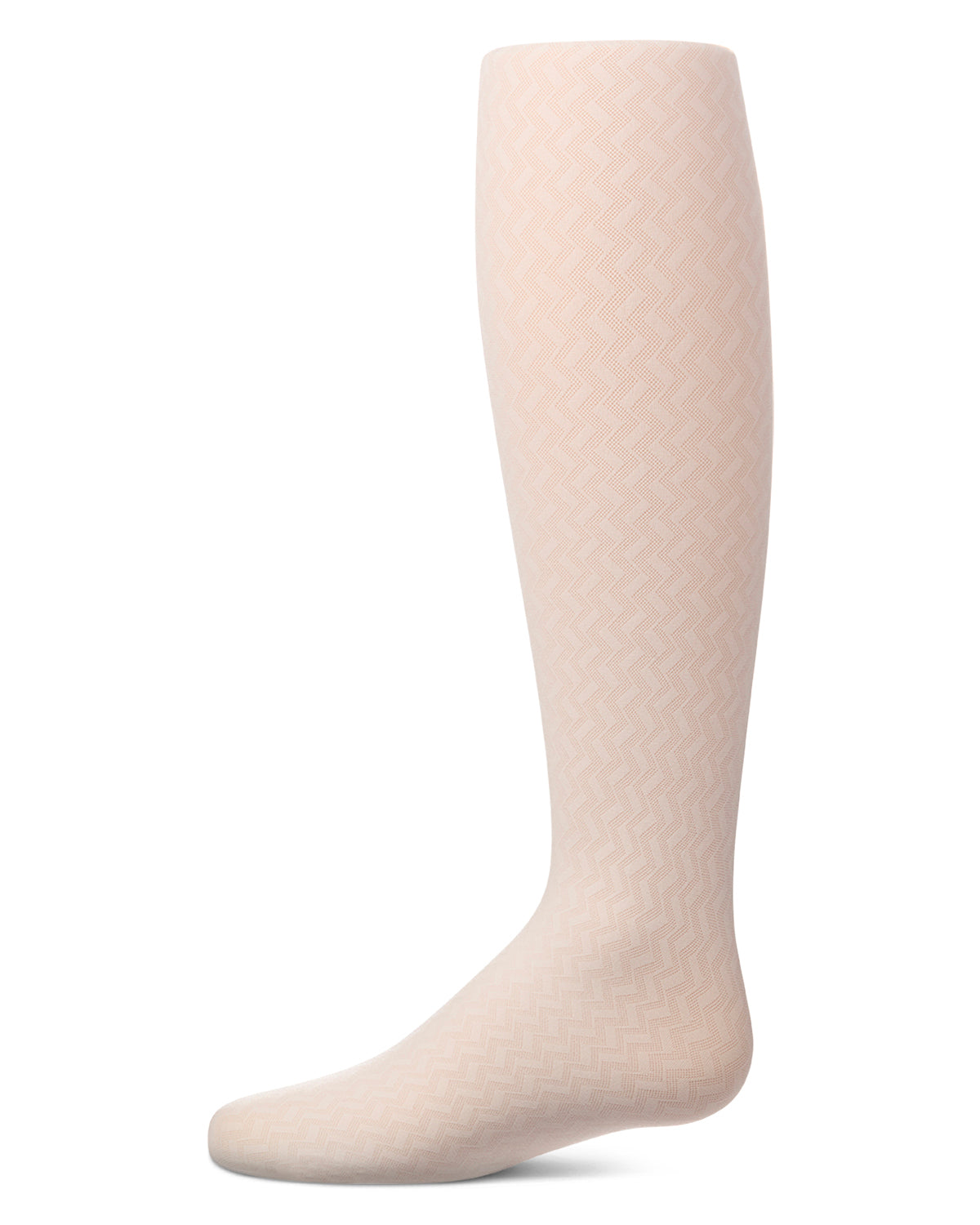 Girls Opaque Pointelle Zig Zag-Patterned  Fashion Tights
