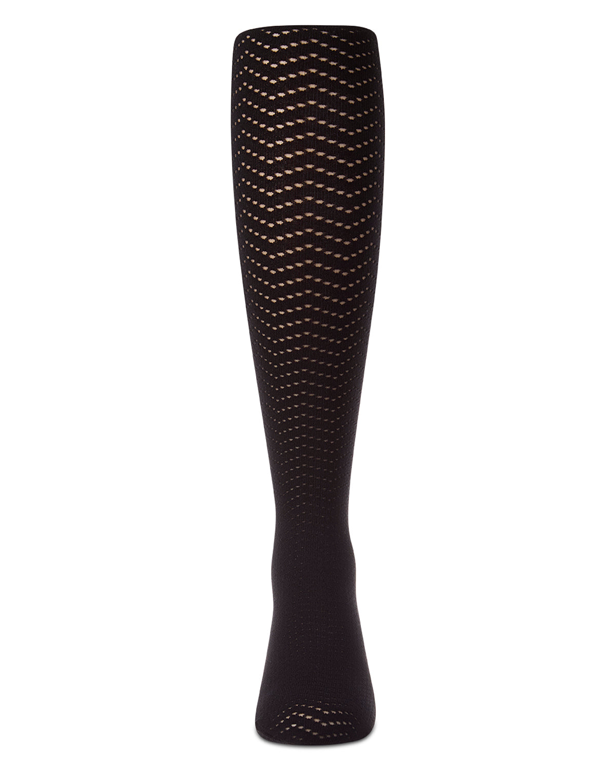 Girls Opaque Open-Work Wavy-Patterned Fashion Tights