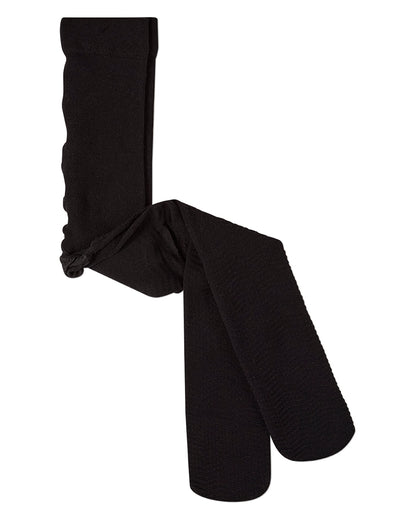 Girls Opaque Open-Work Wavy-Patterned Fashion Tights