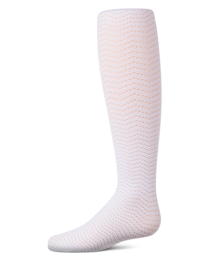 Girls Opaque Open-Work Wavy-Patterned Fashion Tights