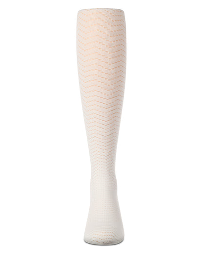 Girls Opaque Open-Work Wavy-Patterned Fashion Tights