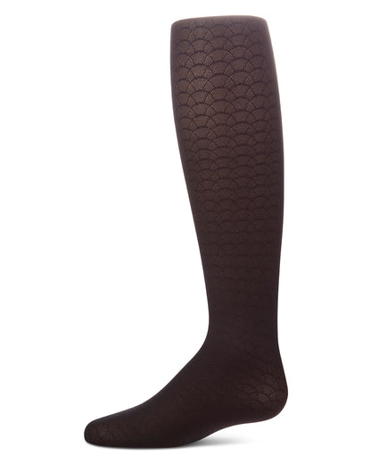 Girls Micro-Mesh Half-Moon Textured Fashion Tights