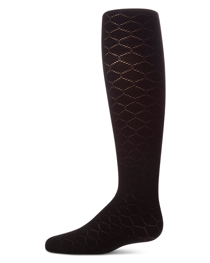 Girls Honeycomb-Pattern Drop-Stitch Lightweight Fashion Tights
