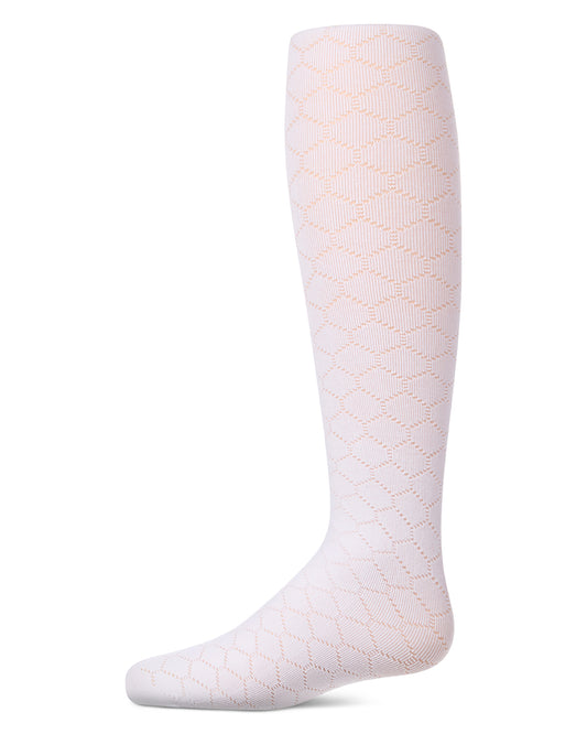 Girls Honeycomb-Pattern Drop-Stitch Lightweight Fashion Tights