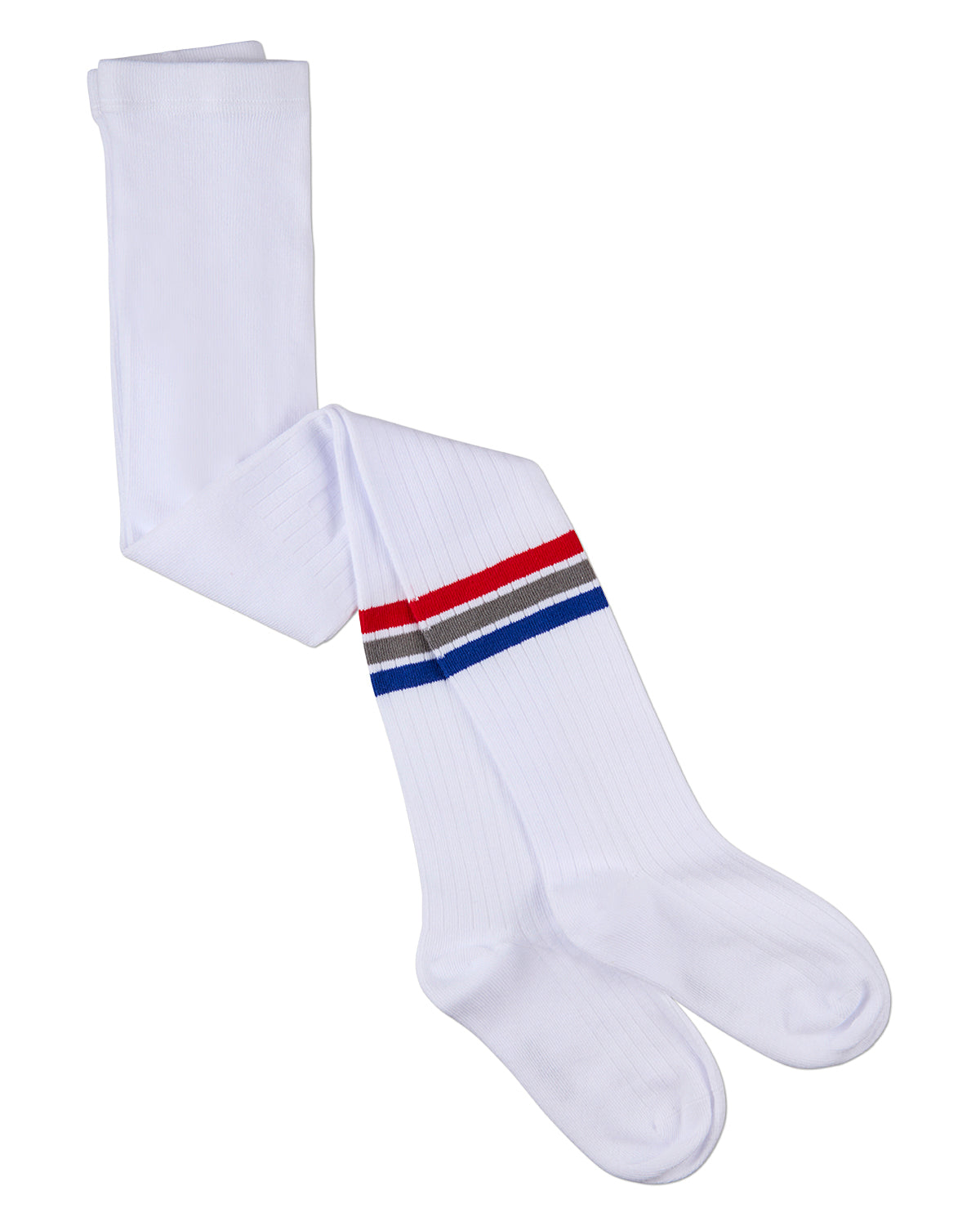 Girls Triple-Stripe Ribbed Cotton-Rich Varsity Sweater Tights