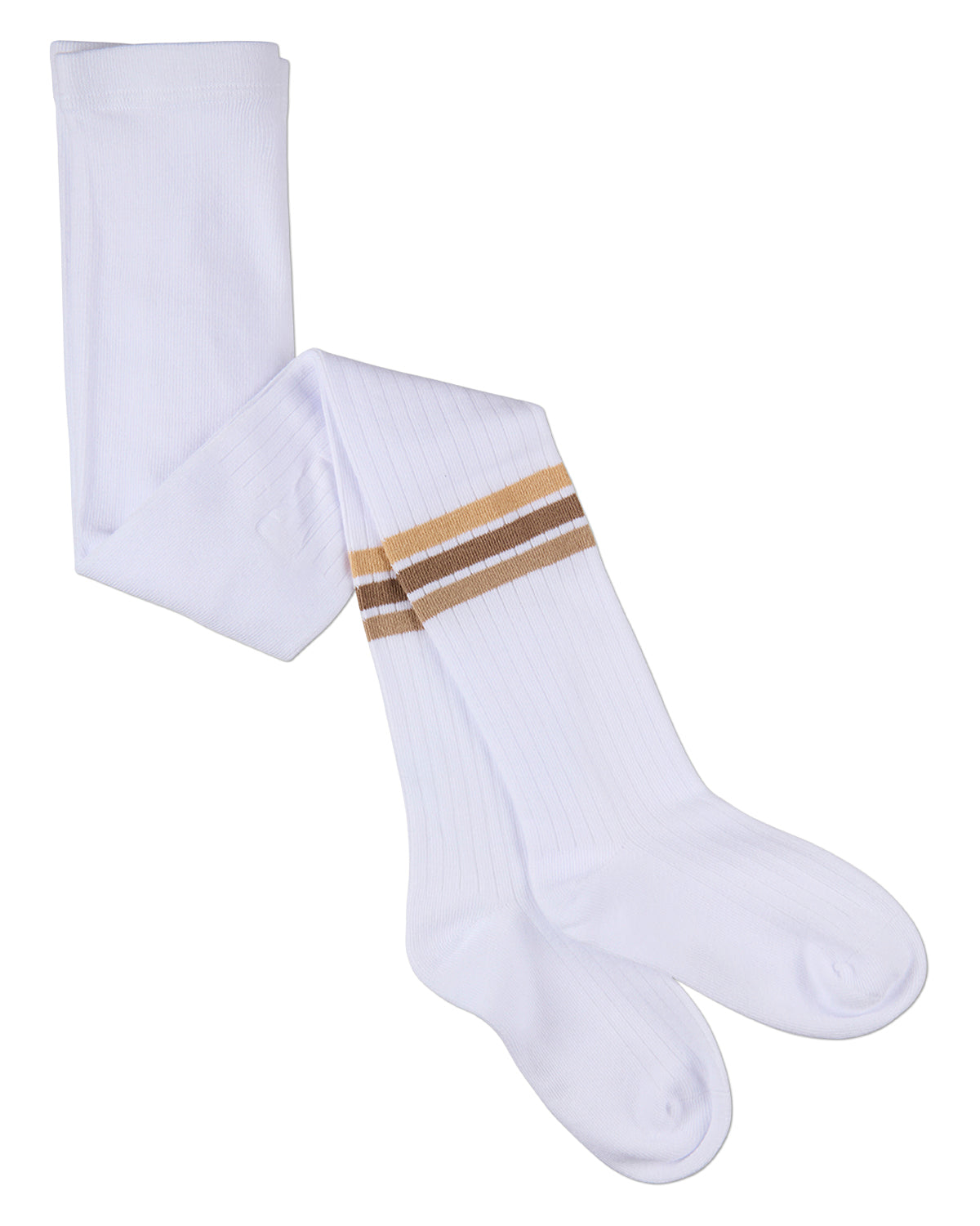 Girls Triple-Stripe Ribbed Cotton-Rich Varsity Sweater Tights