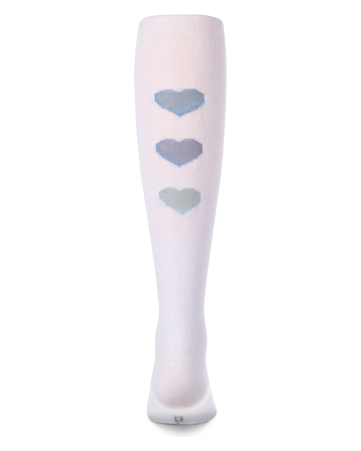 Girls "Triple Heart" Cotton-Rich Mini-Ribbed Fashion Sweater Tights