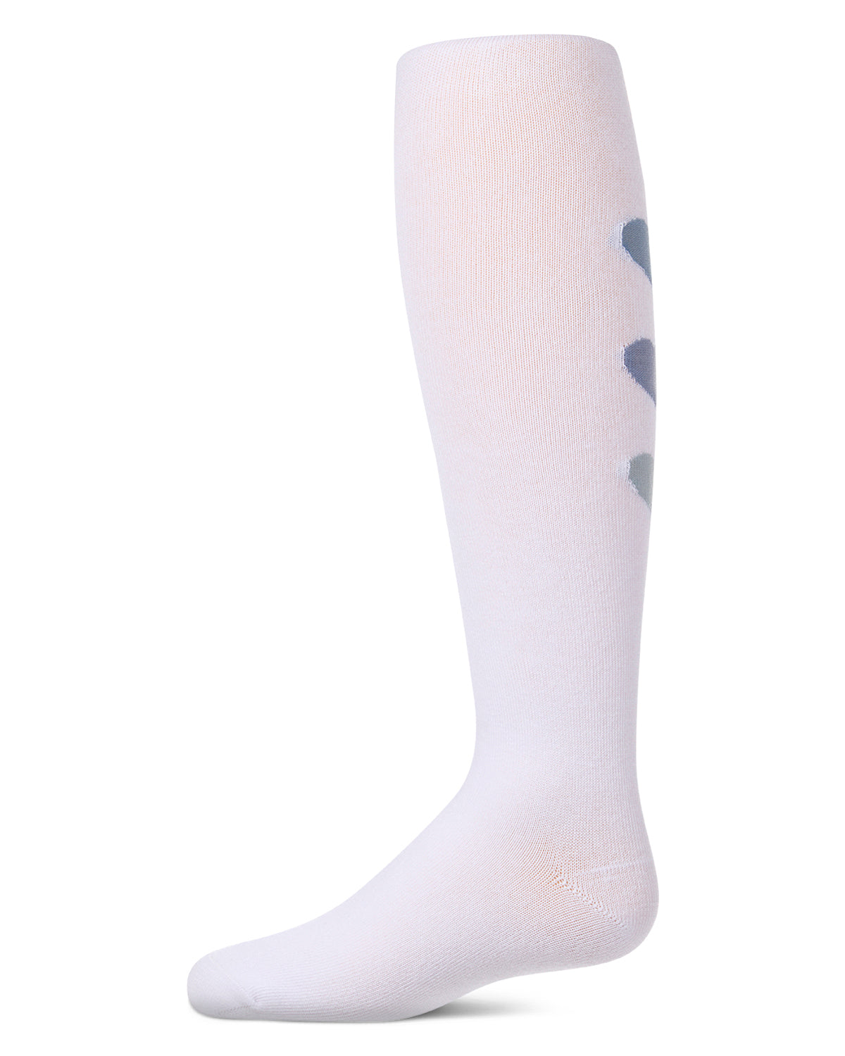 Girls "Triple Heart" Cotton-Rich Mini-Ribbed Fashion Sweater Tights