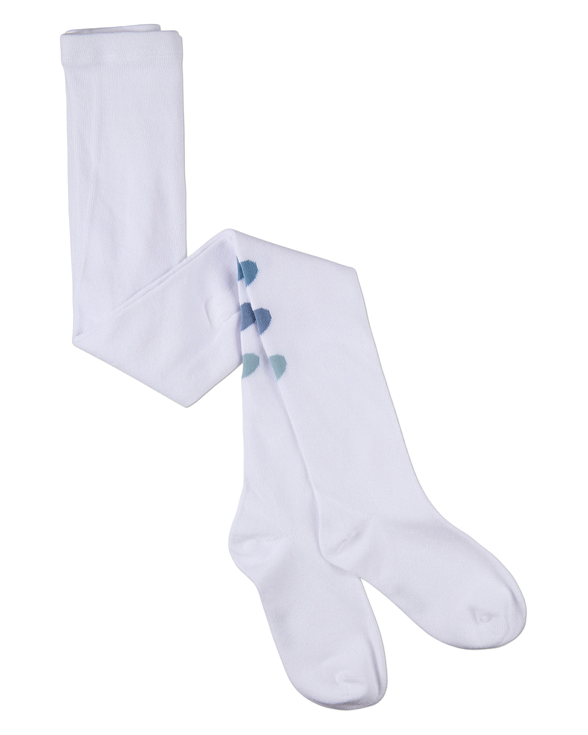 Girls "Triple Heart" Cotton-Rich Mini-Ribbed Fashion Sweater Tights