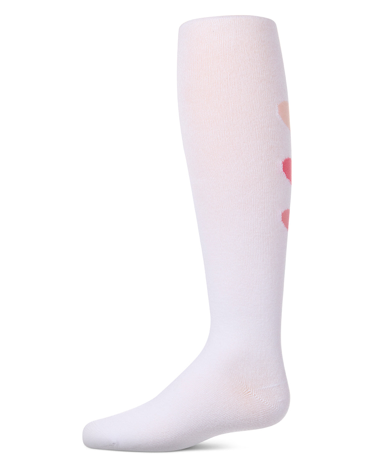 Girls "Triple Heart" Cotton-Rich Mini-Ribbed Fashion Sweater Tights