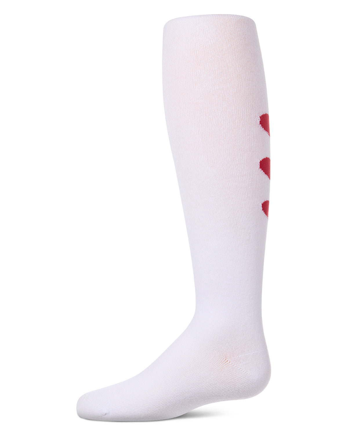 Girls "Triple Heart" Cotton-Rich Mini-Ribbed Fashion Sweater Tights