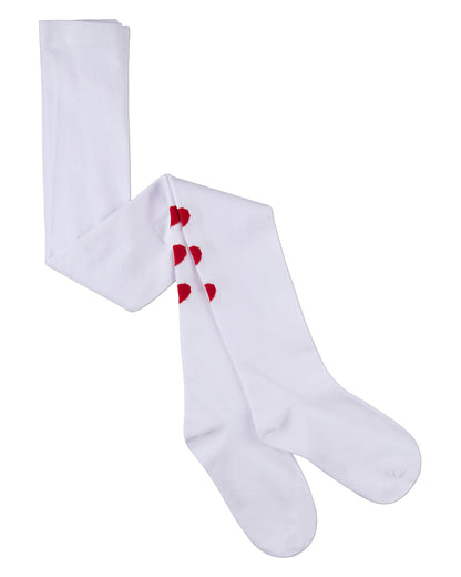 Girls "Triple Heart" Cotton-Rich Mini-Ribbed Fashion Sweater Tights