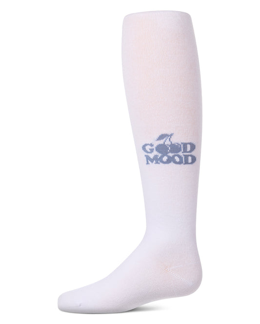 Girls "Good Mood" Opaque Mini-Ribbed Cotton-Rich Sweater Tights