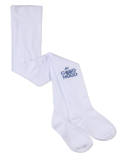 Girls "Good Mood" Opaque Mini-Ribbed Cotton-Rich Sweater Tights
