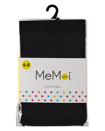 Girls Micro-Net Fashion Tights with Knit-In Heart Design
