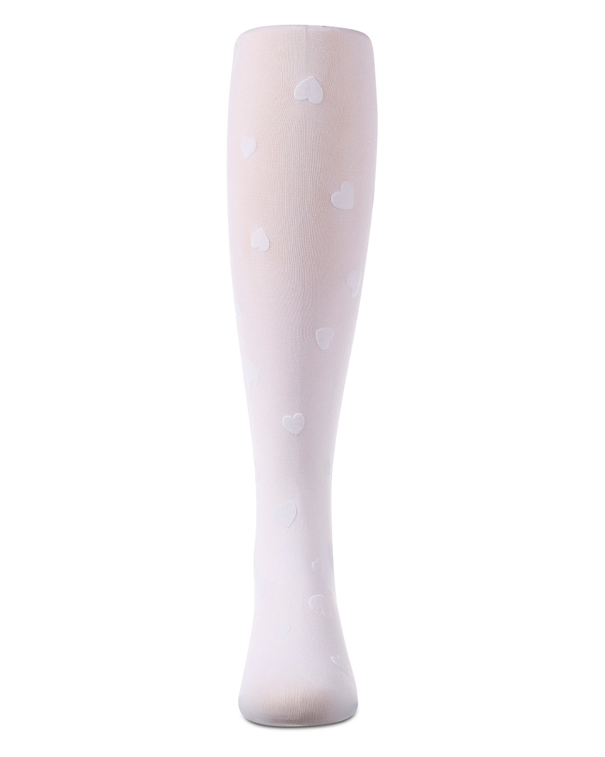 Girls "Clustered Hearts" Flocked Opaque Fine-Gauge Fashion Tights