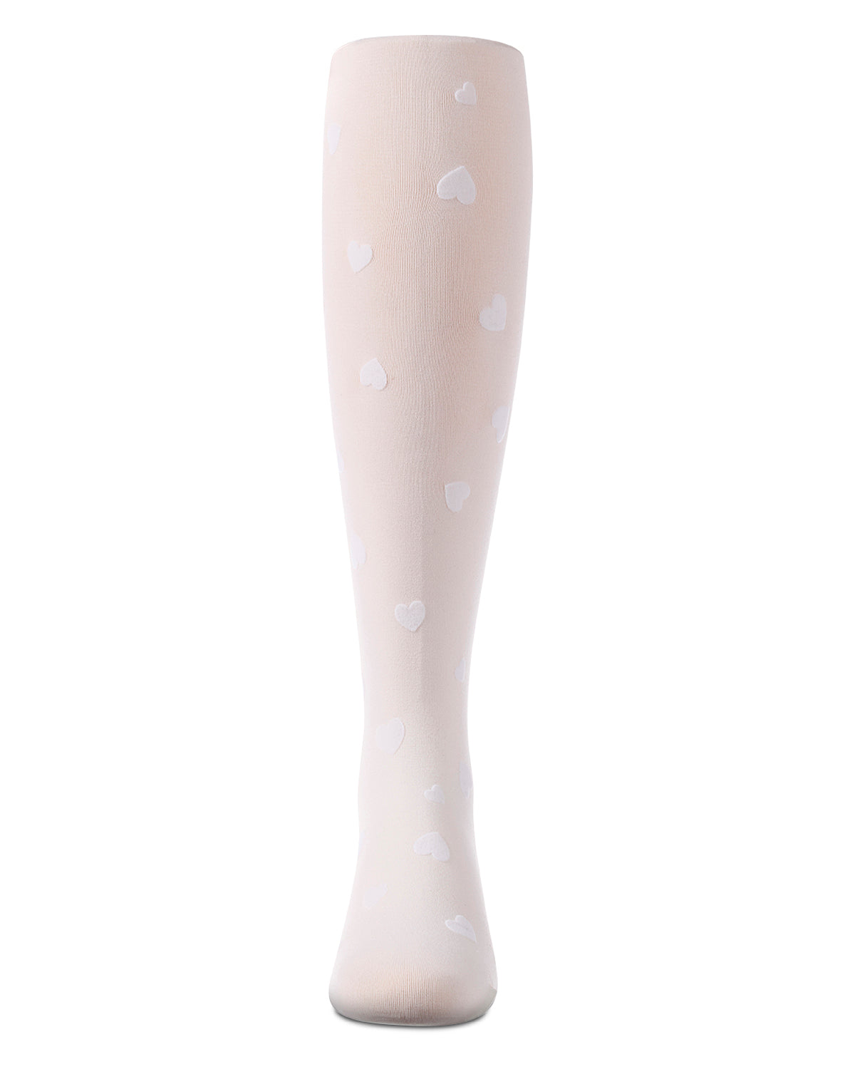 Girls "Clustered Hearts" Flocked Opaque Fine-Gauge Fashion Tights
