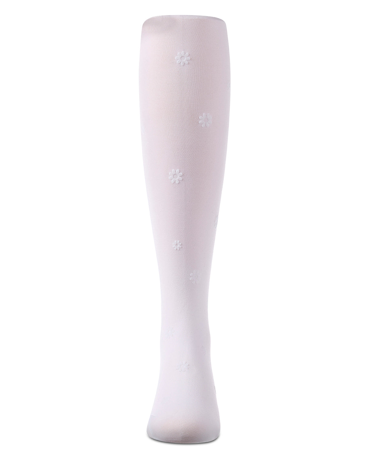 Girls "Daisy Flower" Flocked Opaque Fine-Gauge Fashion Tights