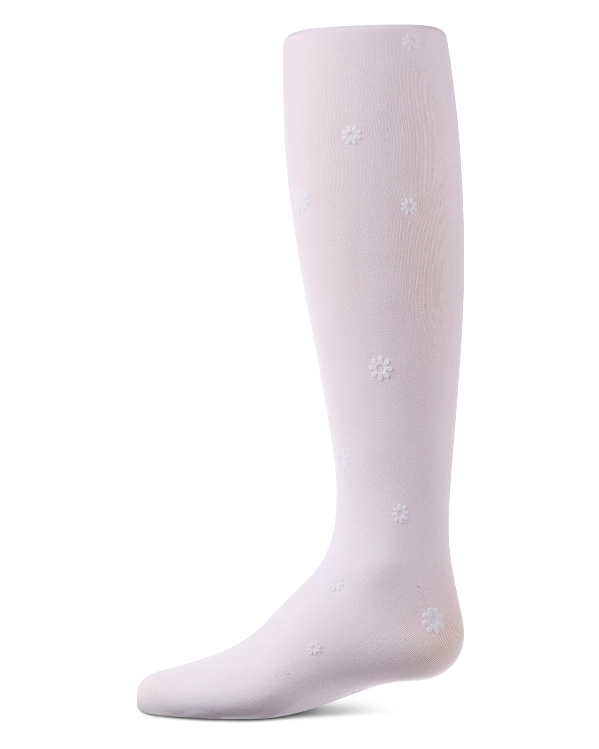 Girls "Daisy Flower" Flocked Opaque Fine-Gauge Fashion Tights